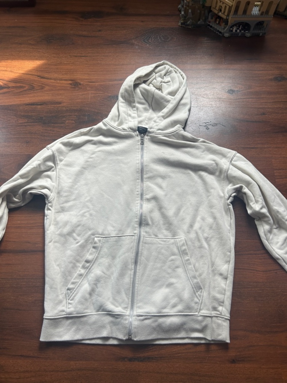 No Boundaries Light Gray Full-Zip Hooded Sweatshirt